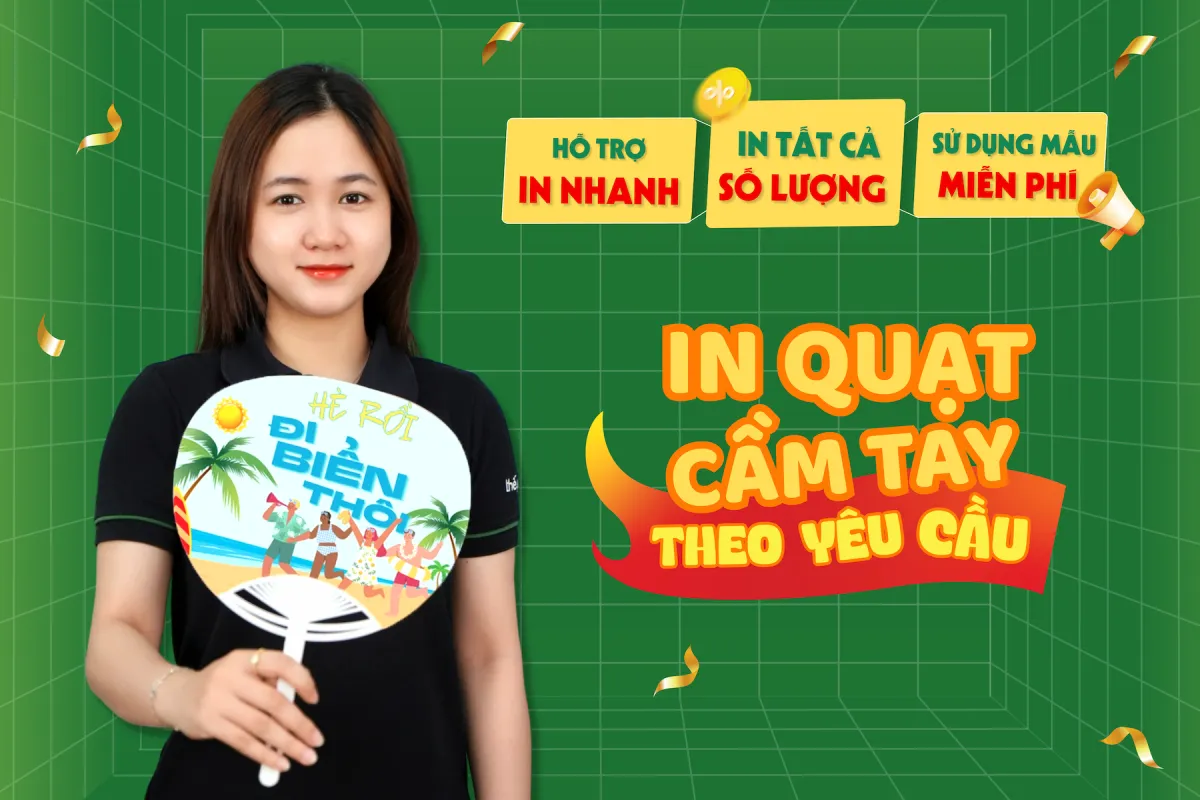 In quạt cầm tay theo yêu cầu tại TGIA: Giá tốt, in nhanh, nhận in tất cả số lượng